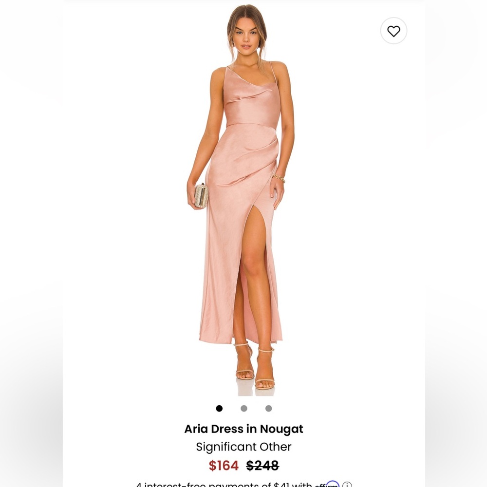 NEW SIGNIFICANT OTHER x REVOLVE aria satin maxi midi dress in nougat - Picture 3 of 12